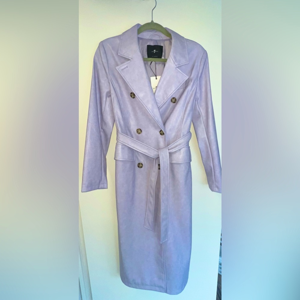 Faux Leather Lilac trench coat